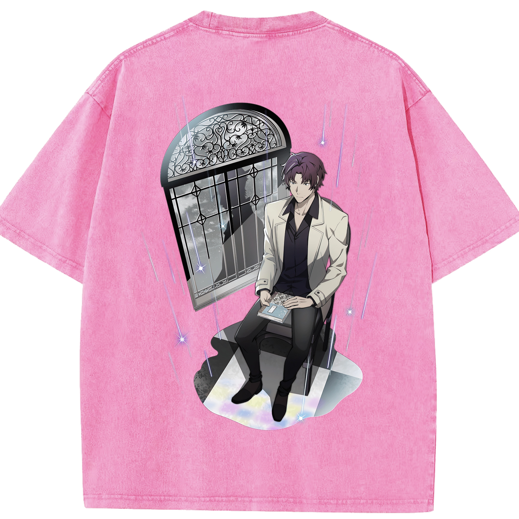 （画像用） 文豪ストレイドッグス Bungo Stray Dogs 綿100% ヴィンテージ風 半袖Tシャツ（背面プリント）